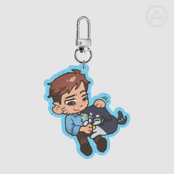 Robert and Beef Dispatch Glitter Keychain