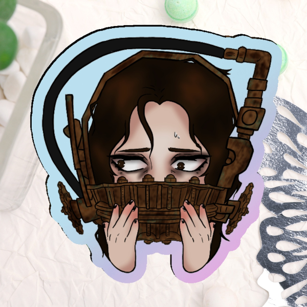 Amanda Young Reverse Bear Trap acrylic pin