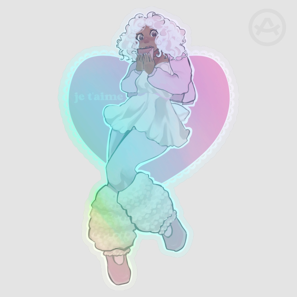 je t'aime (Clear Holo Sticker)