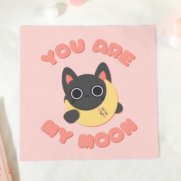 Moon Kitty Glass Cloth