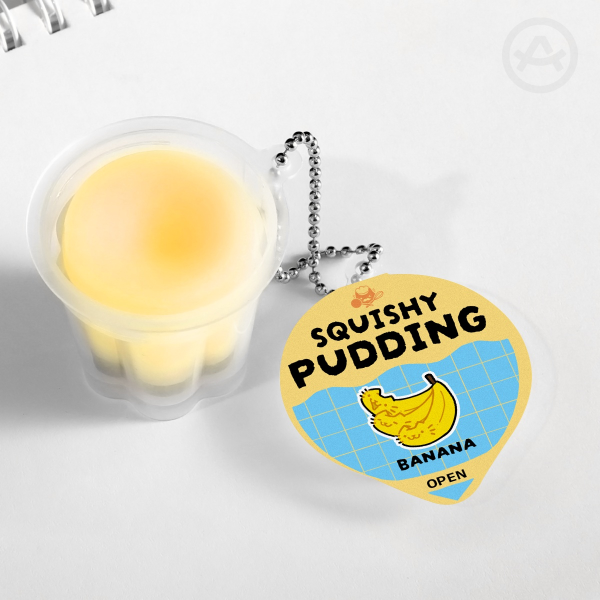 Banana Cat | Squishy Pudding Jelly Keychain