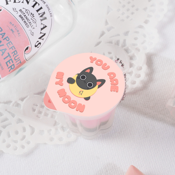 Moon Kitty Squishy Pudding Jelly Keychains