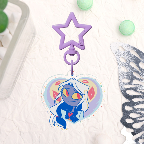 Pastel Pentious Glitter Keychain (small)