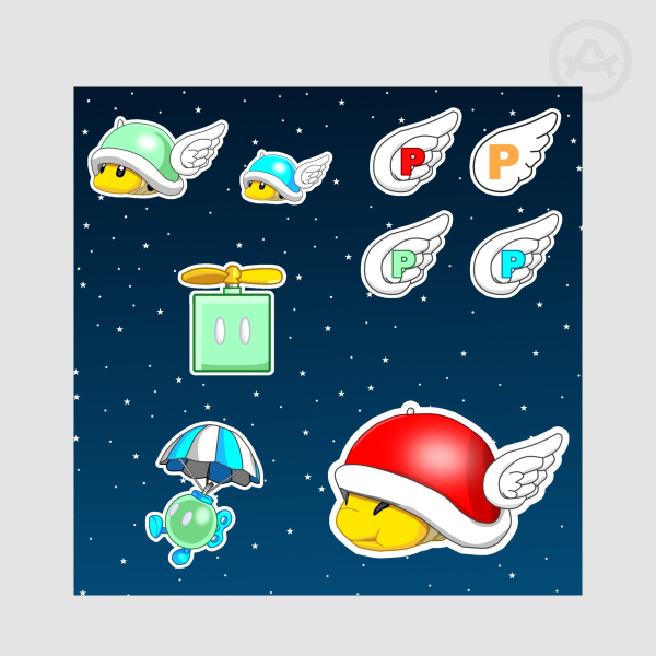 Mario Night Sky Sticker Sheet