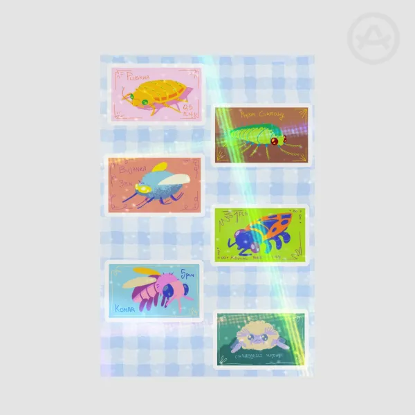 Polish Bug Coated Paper Stickers Sheet