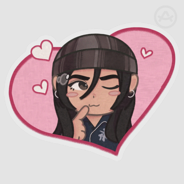 Underscores heart sticker