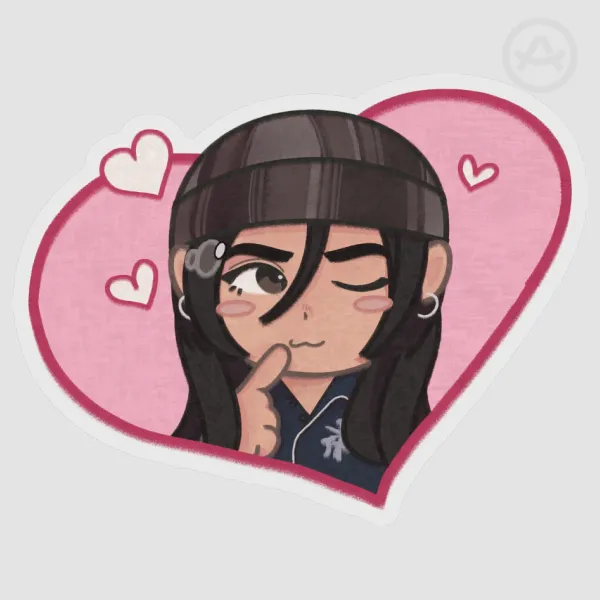 Underscores heart sticker