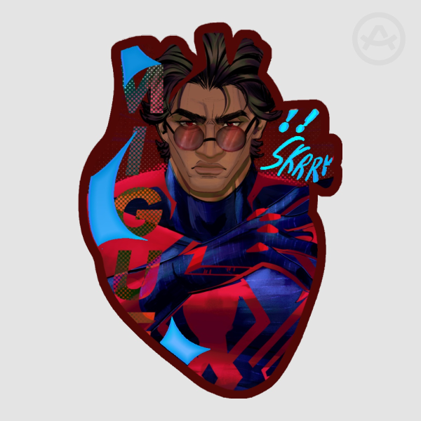 Heart Red Collab Miguel Hot Foil Stamping Sticker
