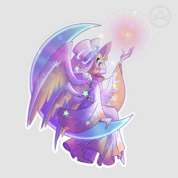 The Morningstar Lucifer Holo Sand Star Die Cut Sticker (5”)