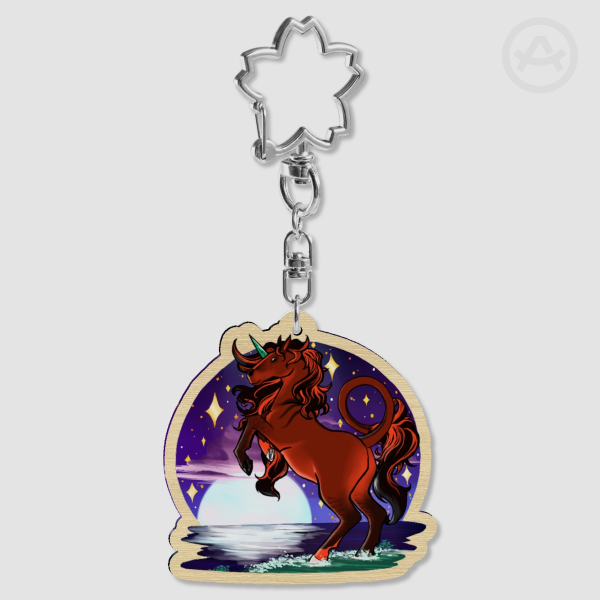 Proud Unicorn Wood Keychains