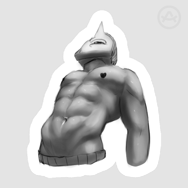 Sketchy TV Abs - Die Cut Sticker (soft touch)