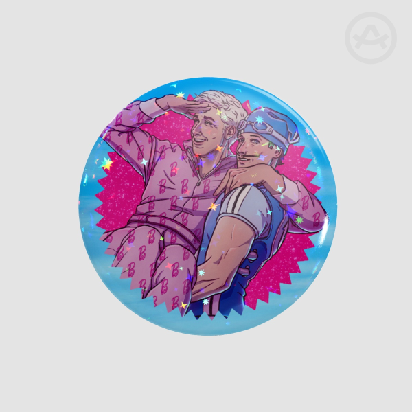 Ken & Sportacus Cropped Holo Star Badge (Button Pin)