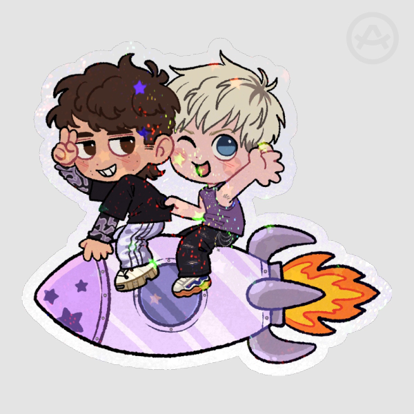 Dan and Phil Rocket Sticker