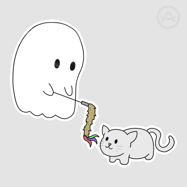 Ghost Cat Die Cut Stickers