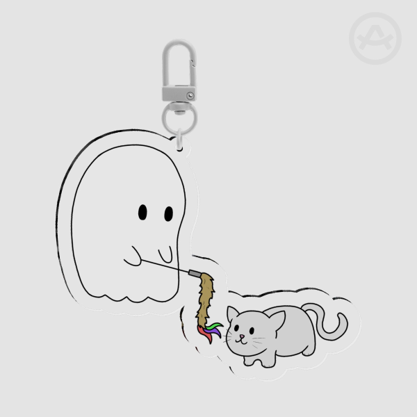 Ghost Cat Acrylic Keychains