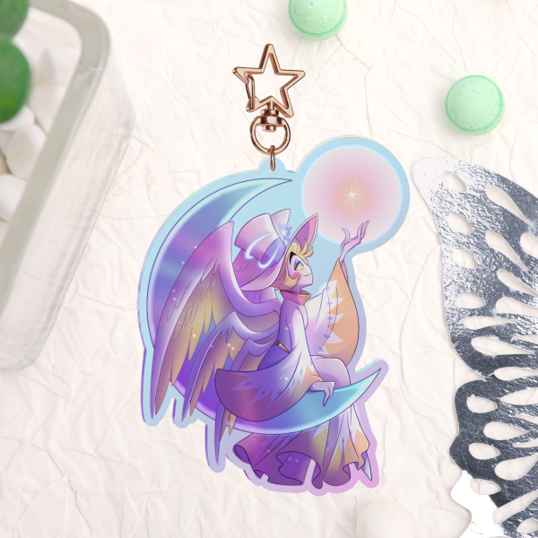 The Morningstar Lucifer Rainbow Acrylic Keychain