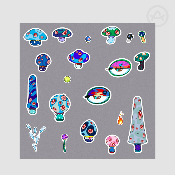 Murakami Mushroom Sticker Sheet