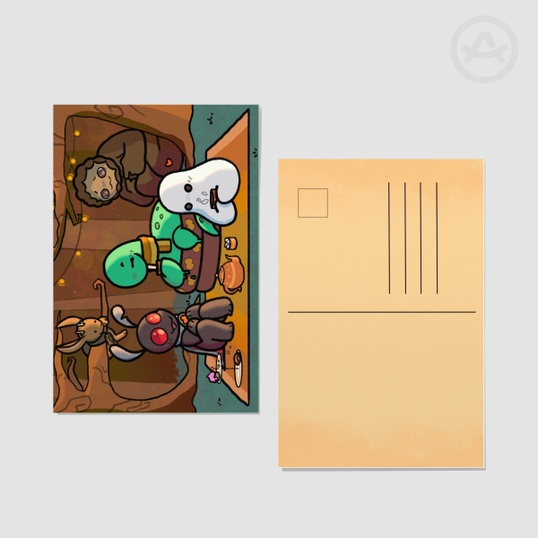 Cozy Cryptid Fall Postcard