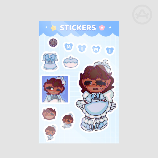 Mimi Moonlight Coated Paper Stickers Sheet