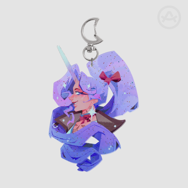 Celeste // 10cm Full Bleed Glitter Acrylic Keychain