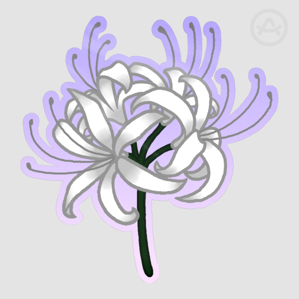 Spider Lily White Stickers