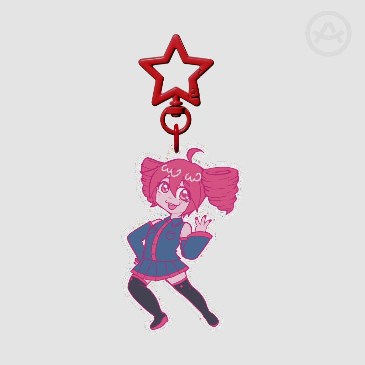 Kasane Teto Glitter Keychain