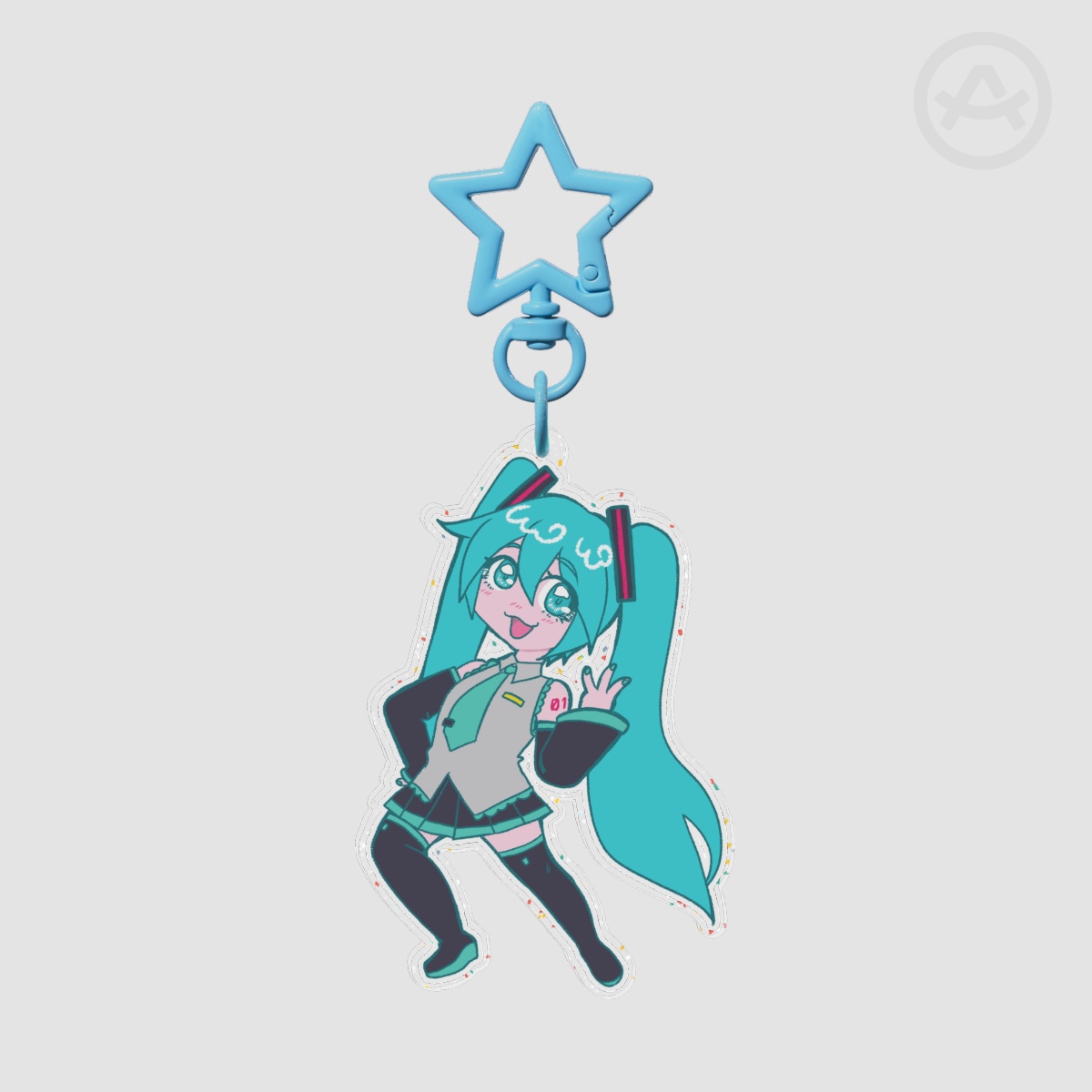 Hatsune Miku Glitter Keychain