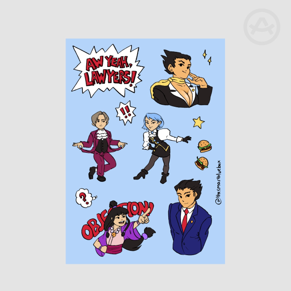 Ace Attorney sticker sheet A6