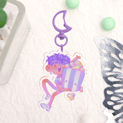 Purple Popcorns - Original - Acrylic Keychains