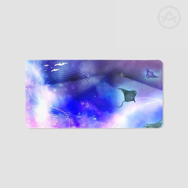 Manta Rays in Space Desk Pad