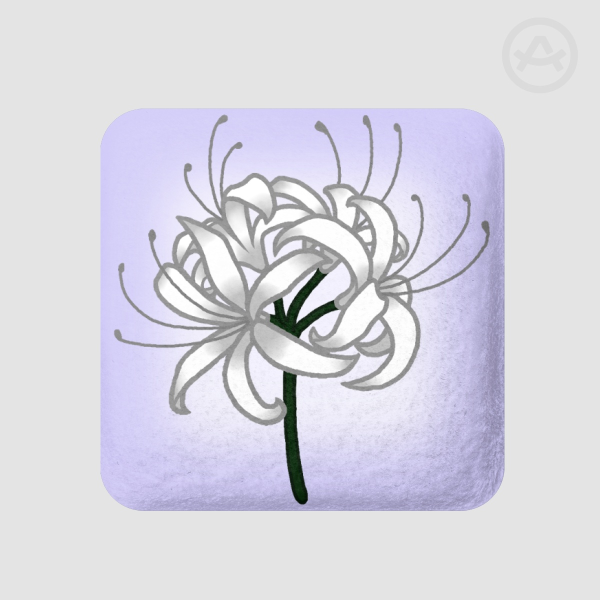 Spider Lily White Plush Badges