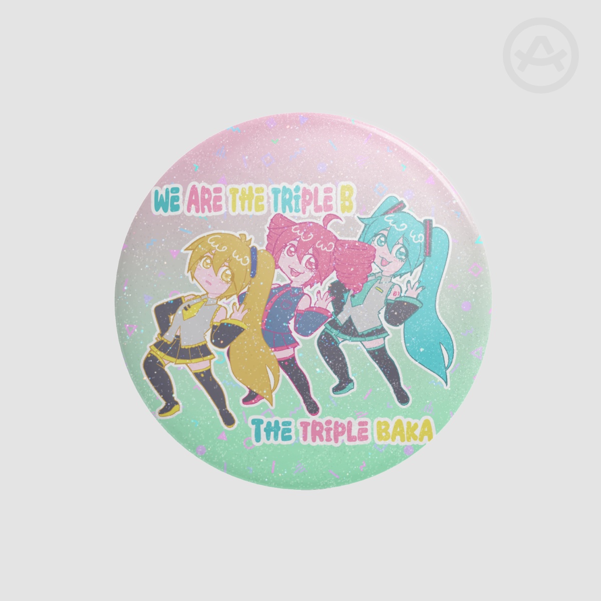 Triple Baka button Pin