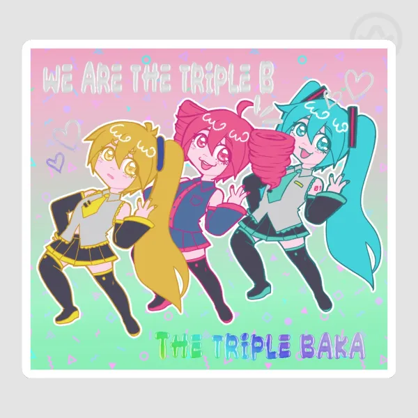 Triple Baka Foil Stamping Sticker