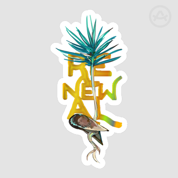 Seedling sticker - fire relief {Hot Foil Stamping}