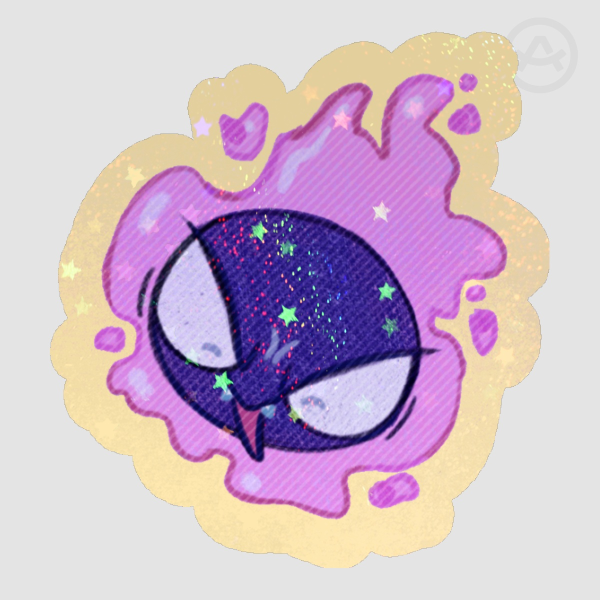 Gastly | Holo Sand Star Die Cut Sticker