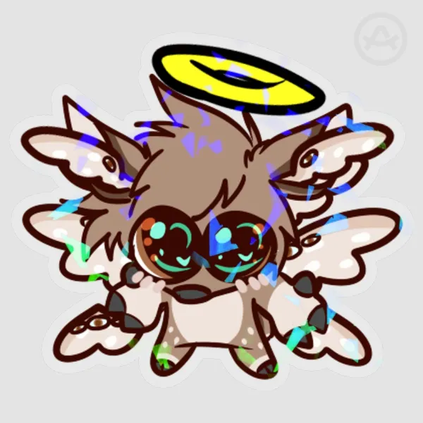 Seraphim Angel Fawn Deer Broken Glass Vinyl Sticker