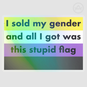 Non-binary pride joke sticker