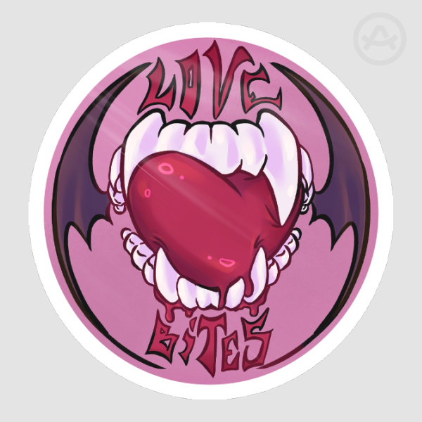 Love Bites Vampire Sticker