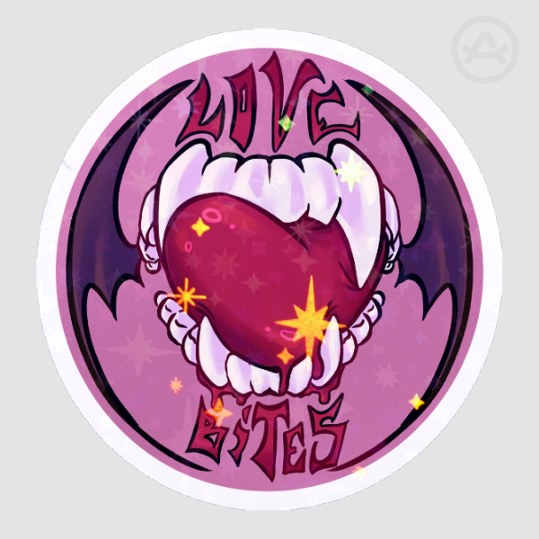 Love Bites Vampire Star Sticker Small