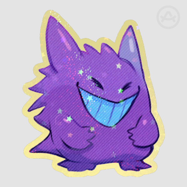 Gengar | Holo Sand Star Die Cut Sticker