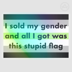 Agender pride joke sticker