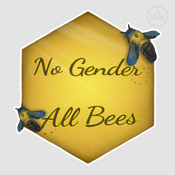 No gender all bees - carpenter bee Sticker