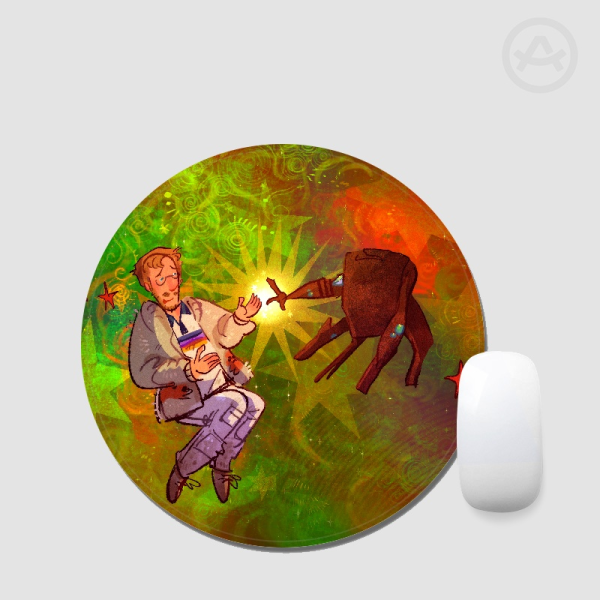 Grace and Rocky (Round Mouse Pad)