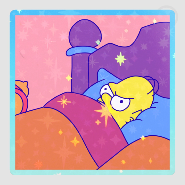 Angry Homer Simpson Holographic Colored Edge Die Cut Stickers