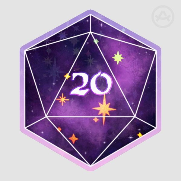 Space D20 Star Holographic Sticker