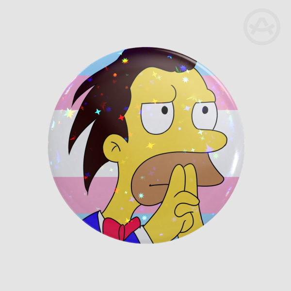 Lenny Transgender Holographic Transgender Round Badge (Button Pin)