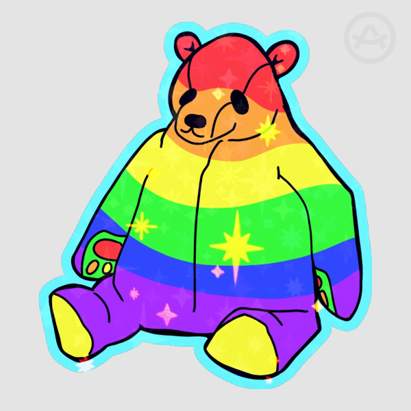 Rainbow Pride Djungelskog Holographic Colored Edge Die Cut Stickers