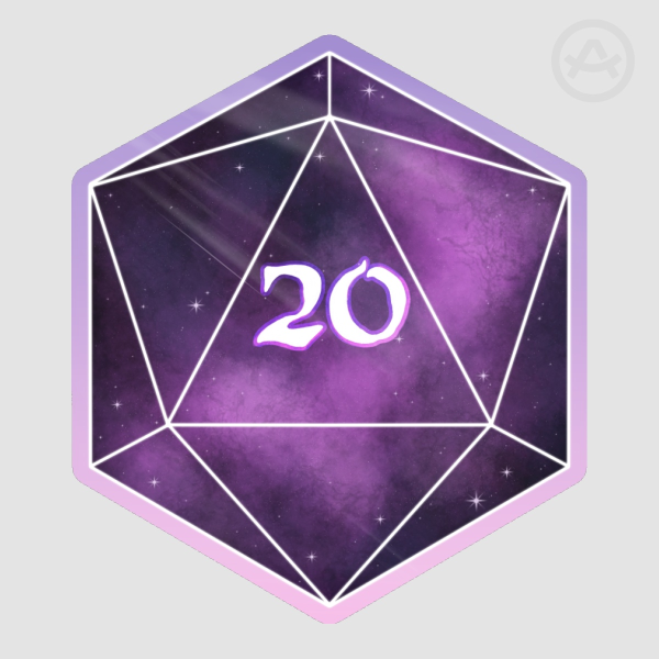 Space D20 Glossy Sticker