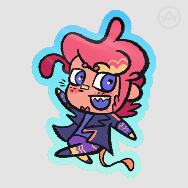 Zeph Colorful Bg Die cut Sticker