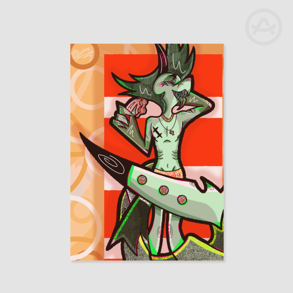 Chaz beach helluva boss Poster Print